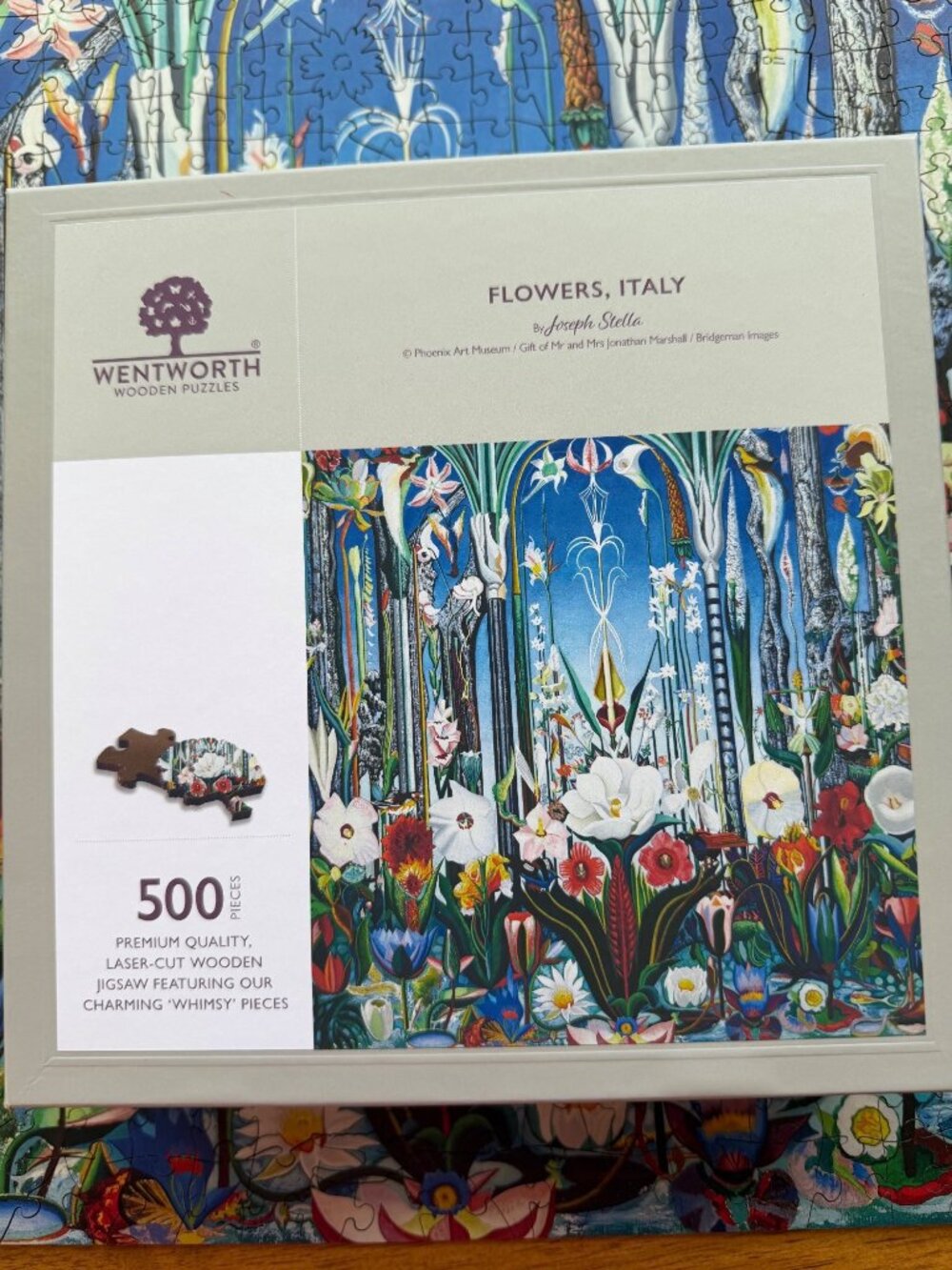 Wentworth Wooden Puzzle Flowers Italy by Joseph Stella 500 Pieces Complete
